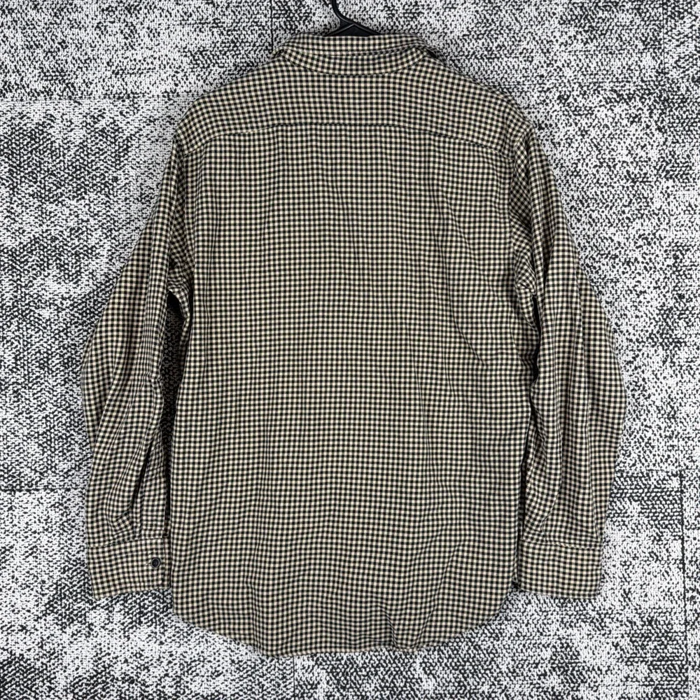 Vintage Polo Ralph Lauren Flannel Shirt Mens Large Yellow‎ Gingham Elbow Pads